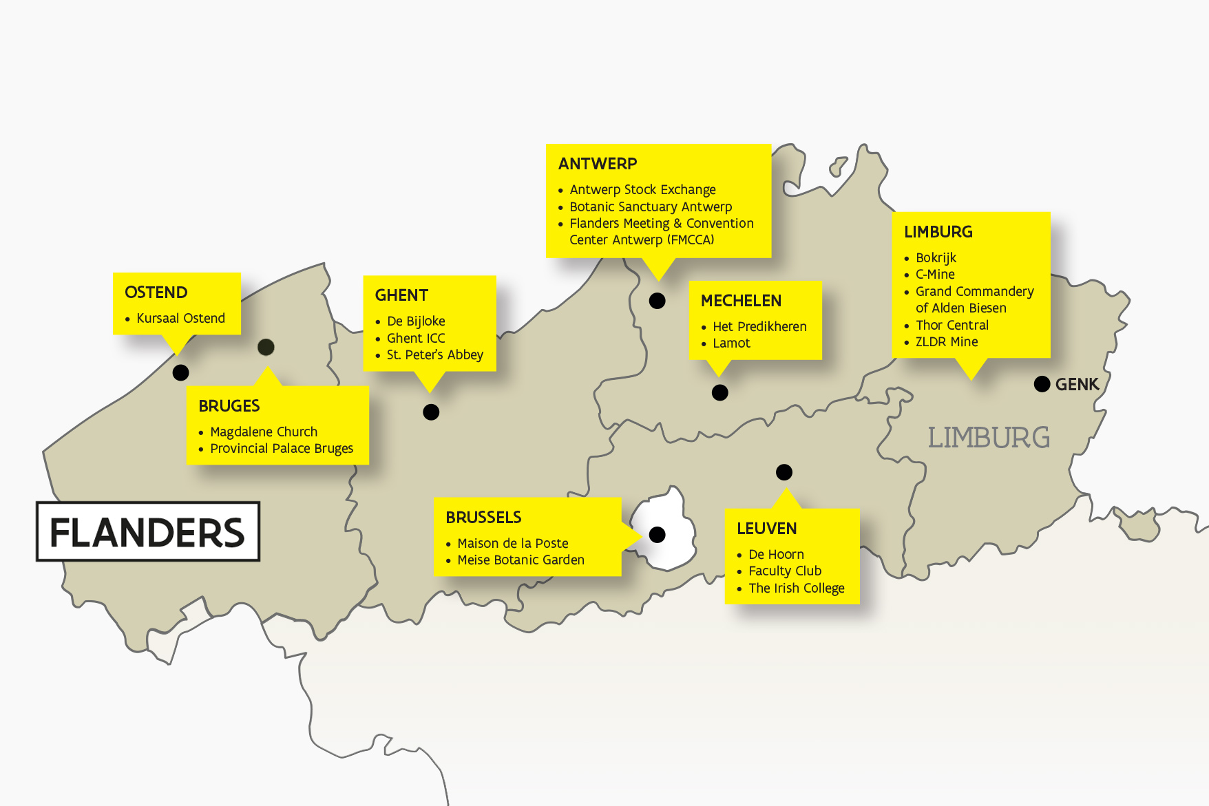 map Flanders venues