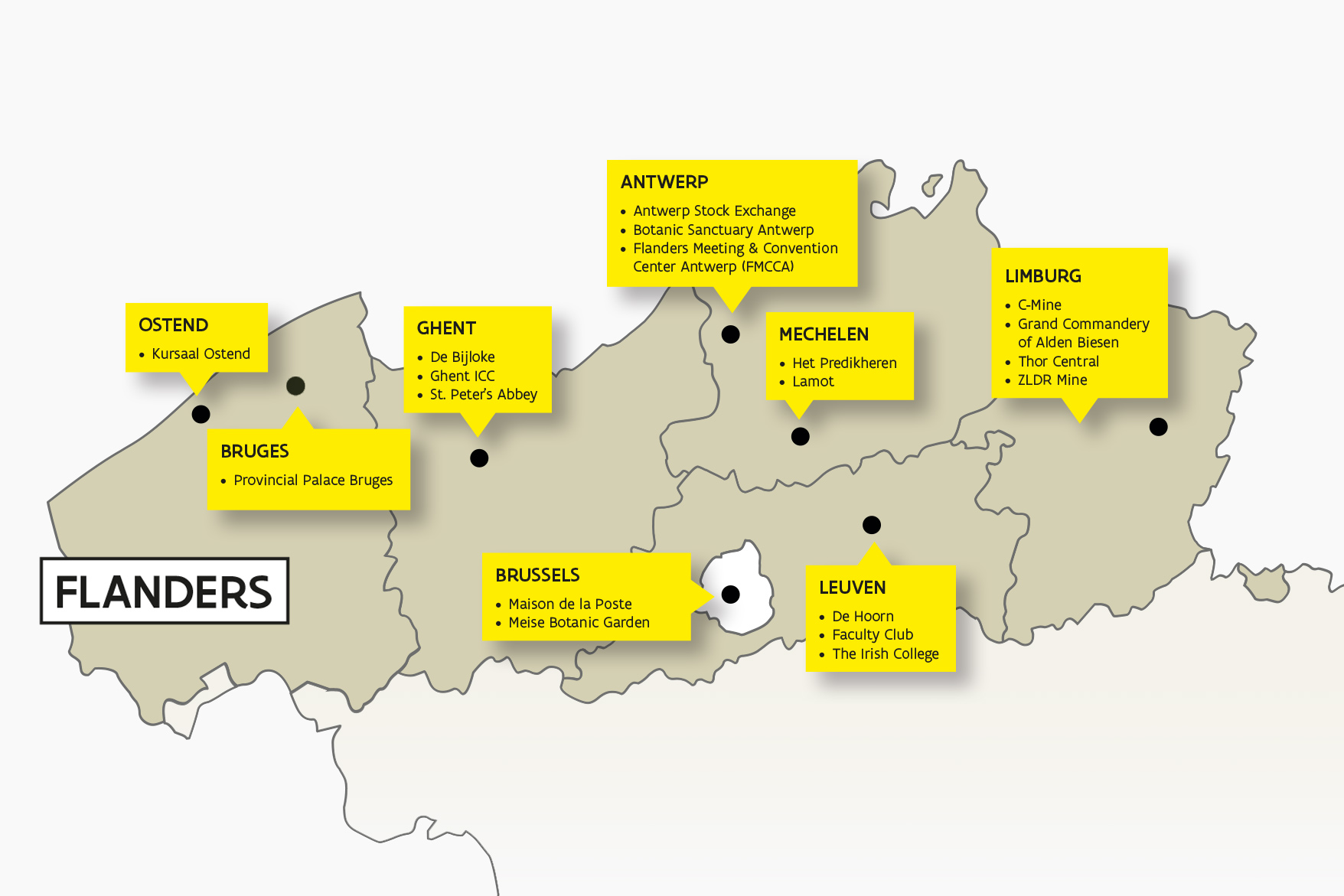 Map Flanders venues