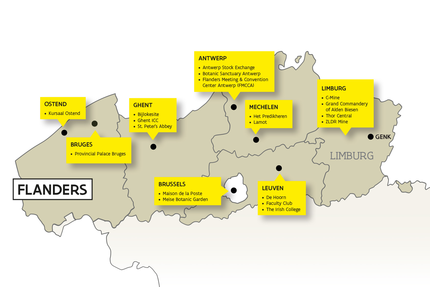 Map Flanders venues